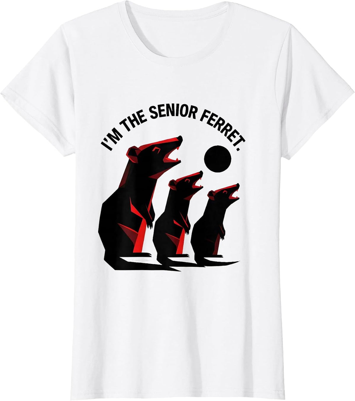 I'm The Senior Ferret Geometric Ferret Meme Parody Halloween T-Shirt - White