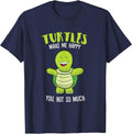 Turtles Make Me Happy Love Turtles T-Shirt - Navy Blue