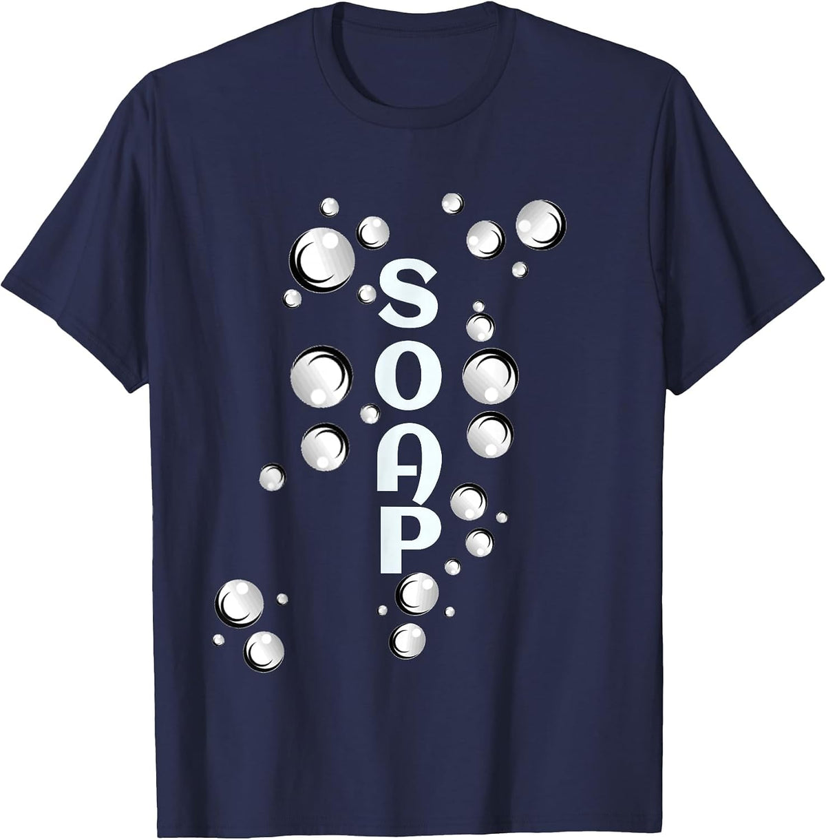 Soap and Loofah DIY Easy Matching Couples Halloween Costume T-Shirt - Navy Blue