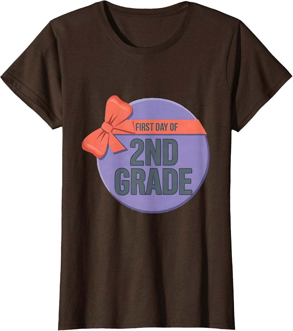 Women's First Day Of 2nd Grade Coquette Bow Back To School Girly T-Shirt - Brown