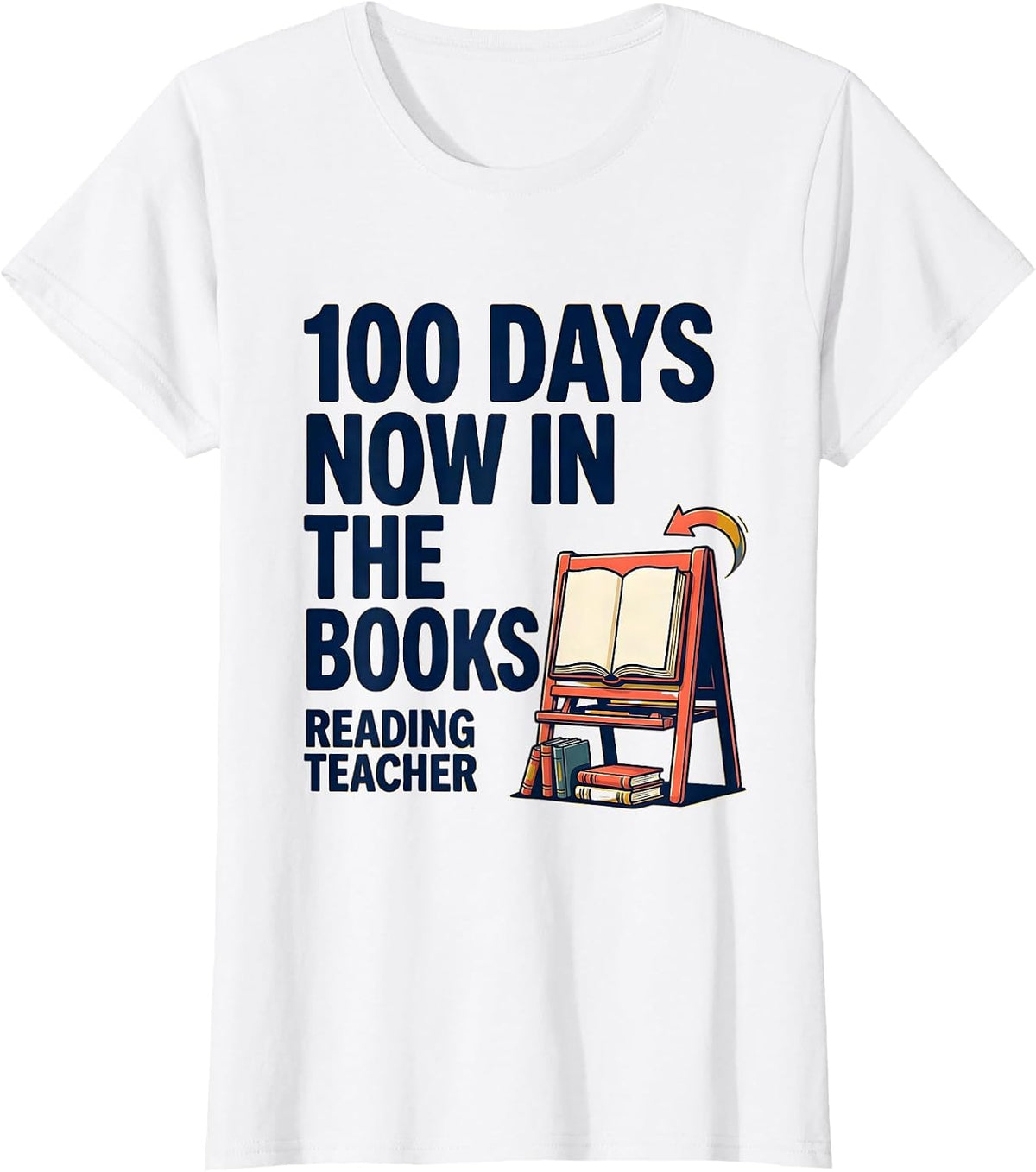100 Days Now In The Books Reading Teacher T-Shirt - White