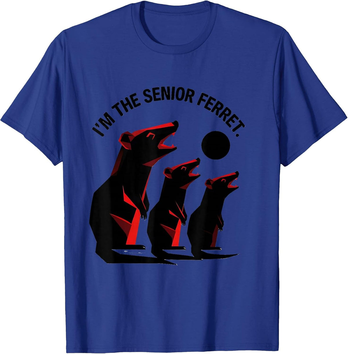 I'm The Senior Ferret Geometric Ferret Meme Parody Halloween T-Shirt - Royal Blue