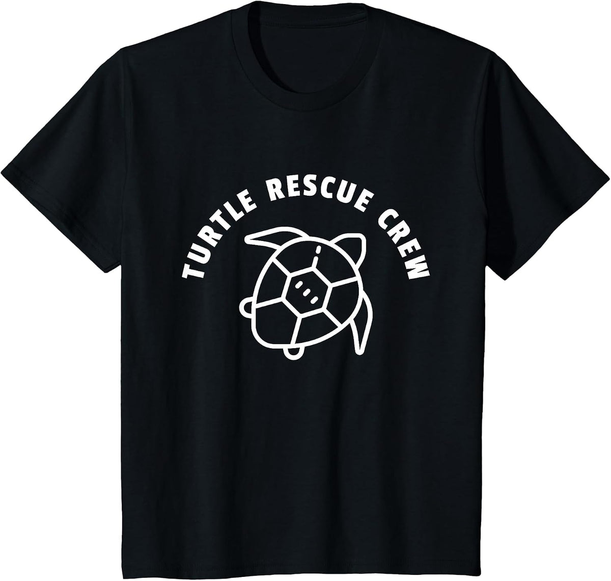 Turtle Rescue Crew Quote - Sea Turtle Graphic T-Shirt - Black
