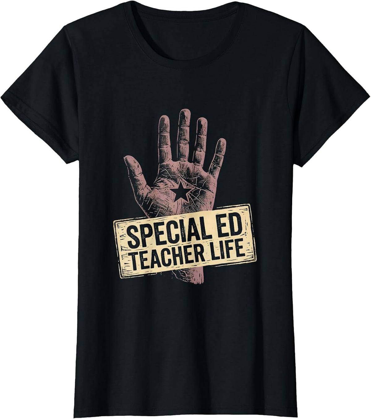 Women's Special Ed Teacher Life Graphic Design T-Shirt - Black