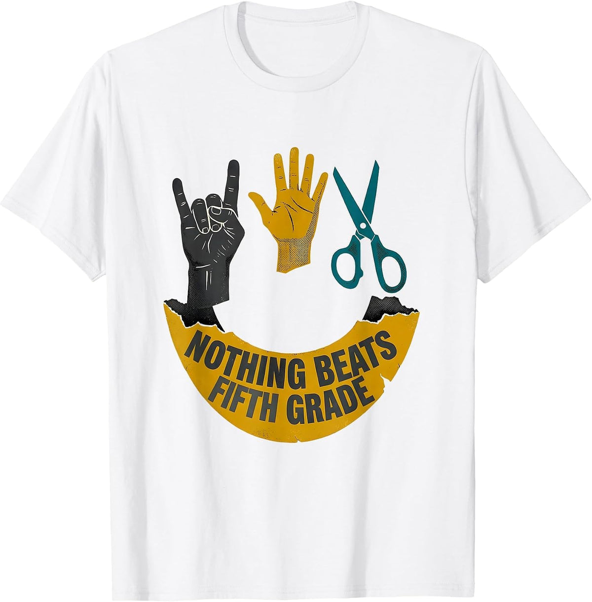 Men's Nothing Beats Fifth Grade Midcentury Modern Back to School T-Shirt - White