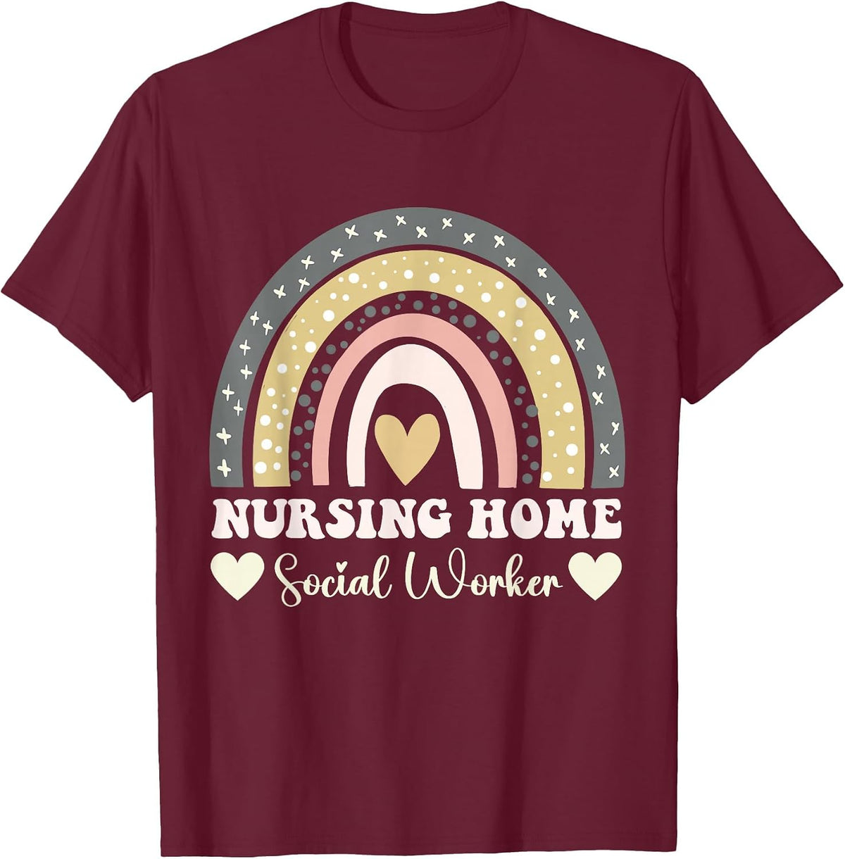 Nursing Home Social Worker T-Shirt - Burgundy
