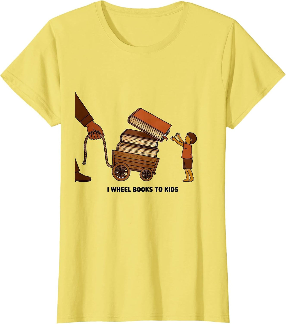 I Wheel Books To Kids Literacy Advocate Teacher Librarian T-Shirt - Lemon Yellow