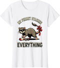 Women's My Ferret Stashes Everything Funny Ferret Lover Gift T-Shirt - White