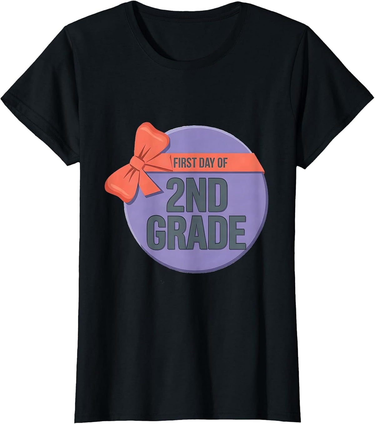 Women's First Day Of 2nd Grade Coquette Bow Back To School Girly T-Shirt - Black