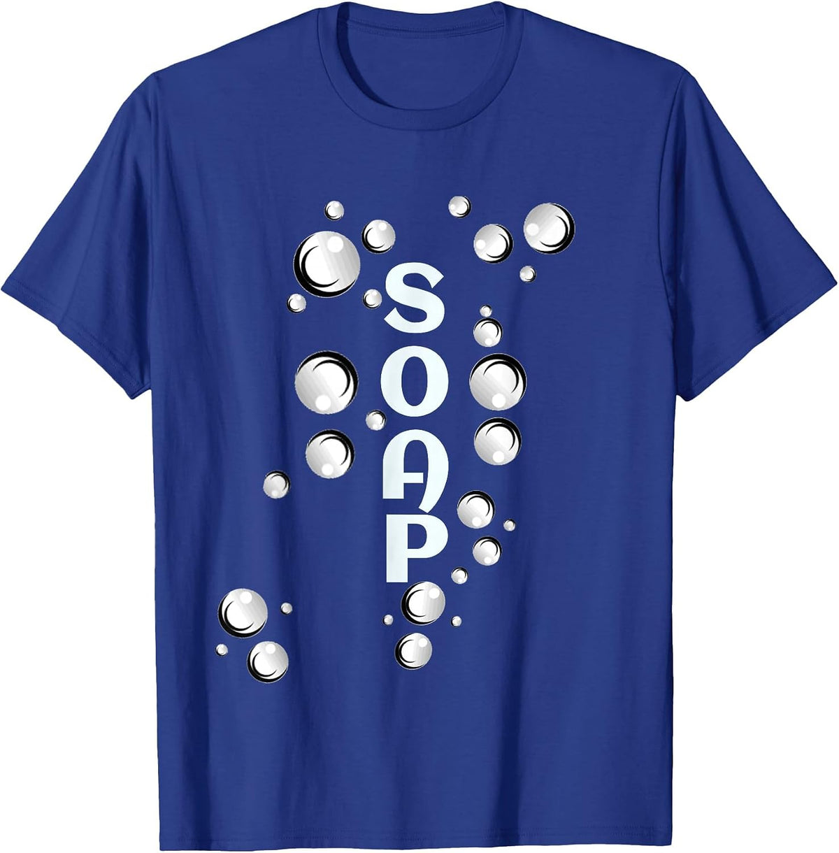 Soap and Loofah DIY Easy Matching Couples Halloween Costume T-Shirt - Royal Blue