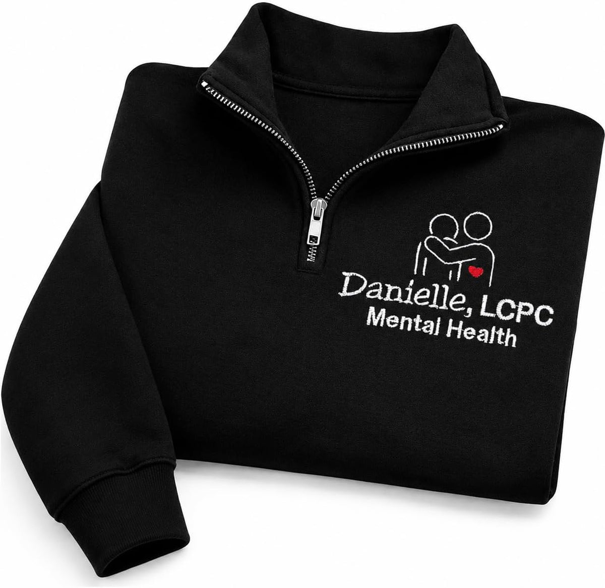 LOVELYPOD Personalized Embroidered Nurse Quater Zip Sweatshirt, Custom Medical Jacket Gift for Nurse, Doctor Graduation - A4