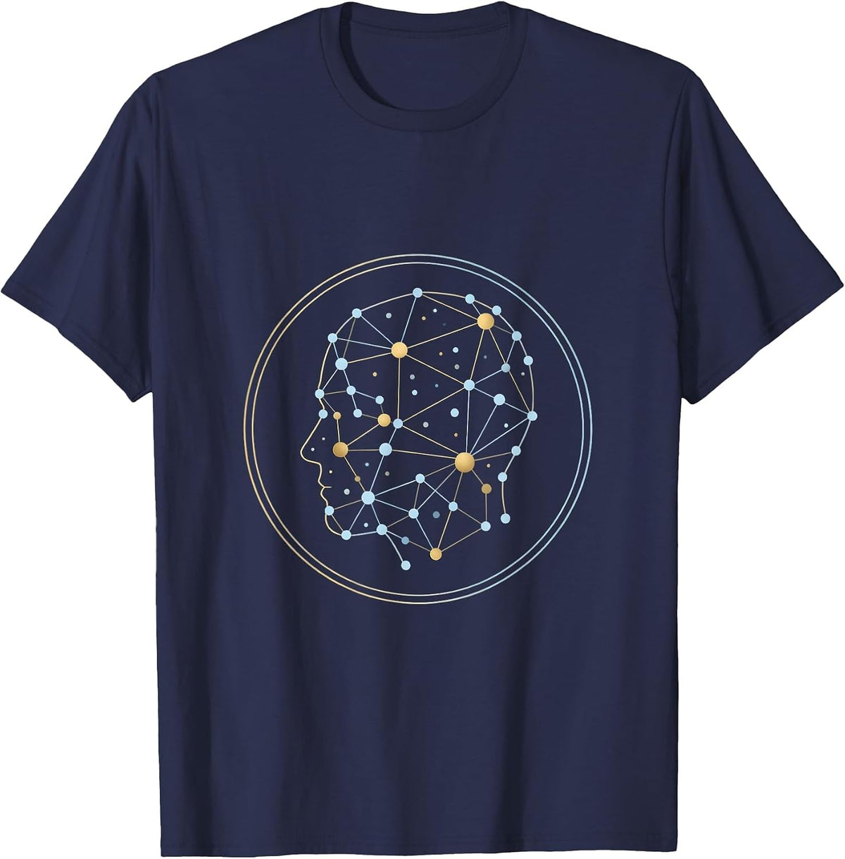 Men's Autism Neural Constellation Glow Graphic T-Shirt - Navy Blue