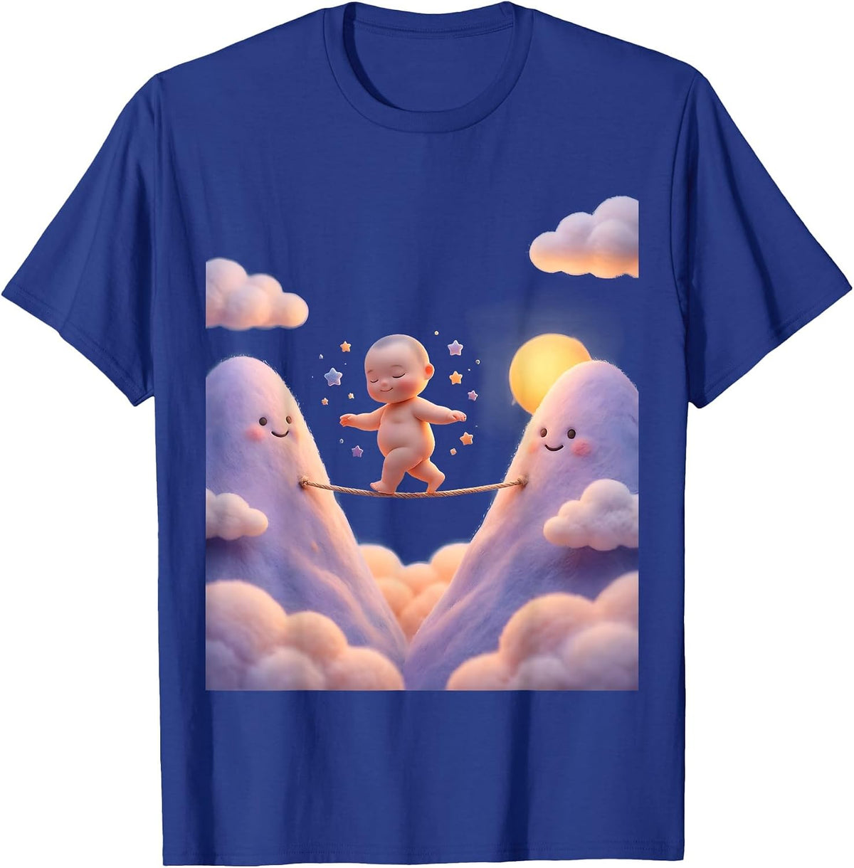 Autism Awareness Child Tightrope Mountain Walk T-Shirt - Royal Blue