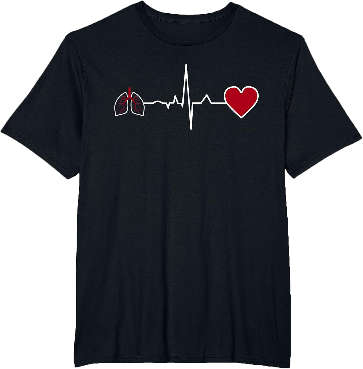 Respiratory Therapy Heartbeat Respiratory Therapist RT T-Shirt - Black