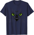 Black Cat Eyes tee Shirt for Lovers Cats | Halloween Costume T-Shirt - Navy Blue