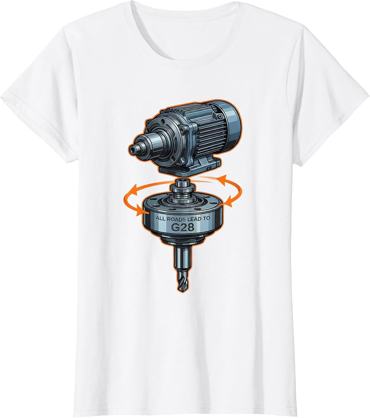 All Roads Lead To G28 Funny CNC Machinist Trade Jargon Gift T-Shirt - White