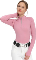 Long Sleeve Equestrian Shirts for Women, Horseback Riding Shirt - Pink