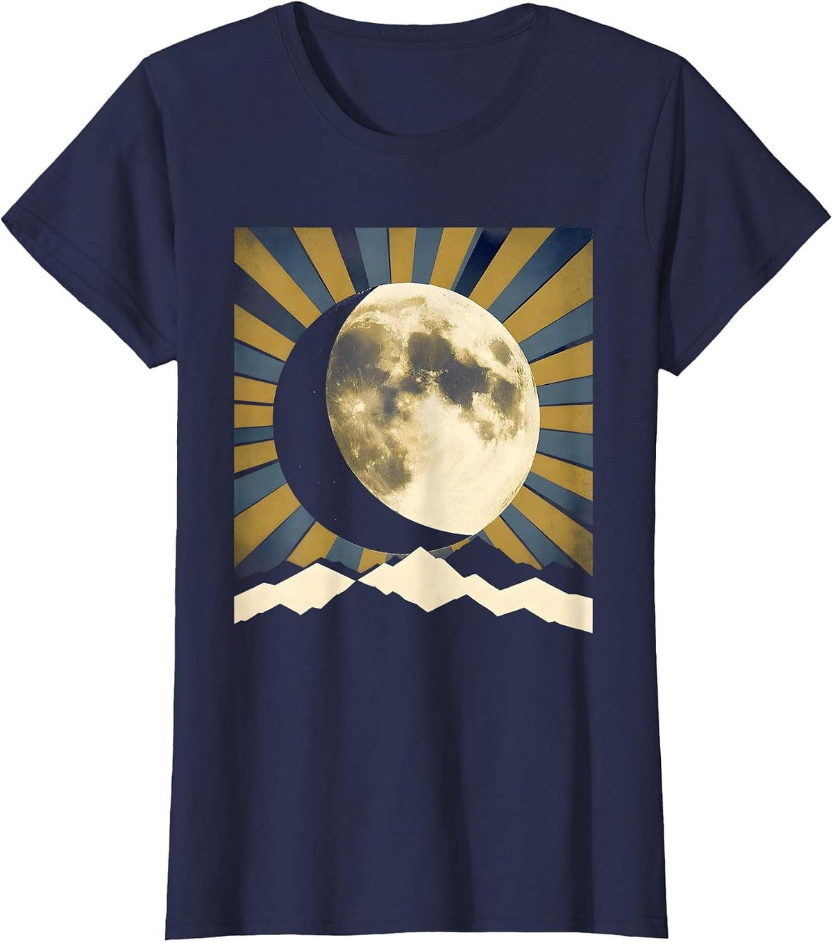 Women's The Turning Point Moon Phase Lunar Cycle T-Shirt - Navy Blue