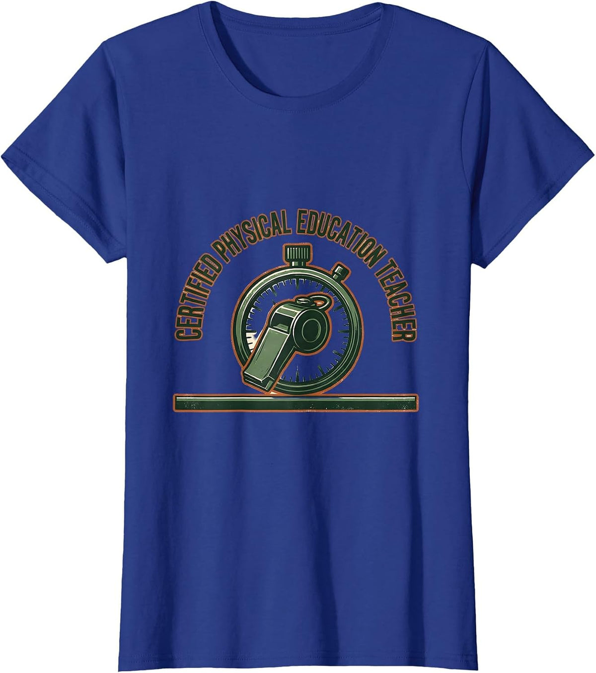 Women's Certified Physical Education Teacher Vintage Gym Teacher T-Shirt - Royal Blue