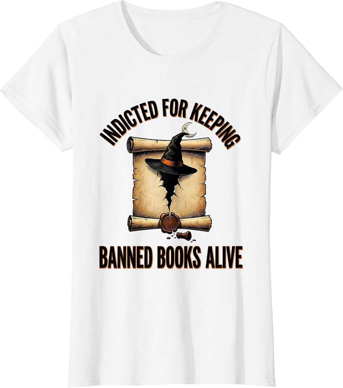 Indicted For Keeping Banned Books Alive Witch T-Shirt - White