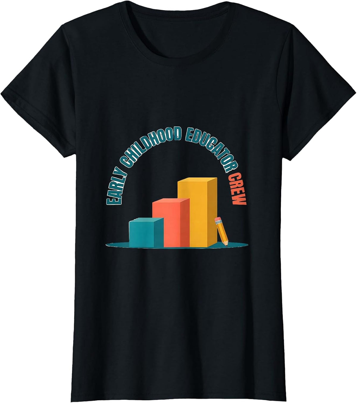 Women's Early Childhood Educator Crew Preschool Teacher Daycare T-Shirt - Black