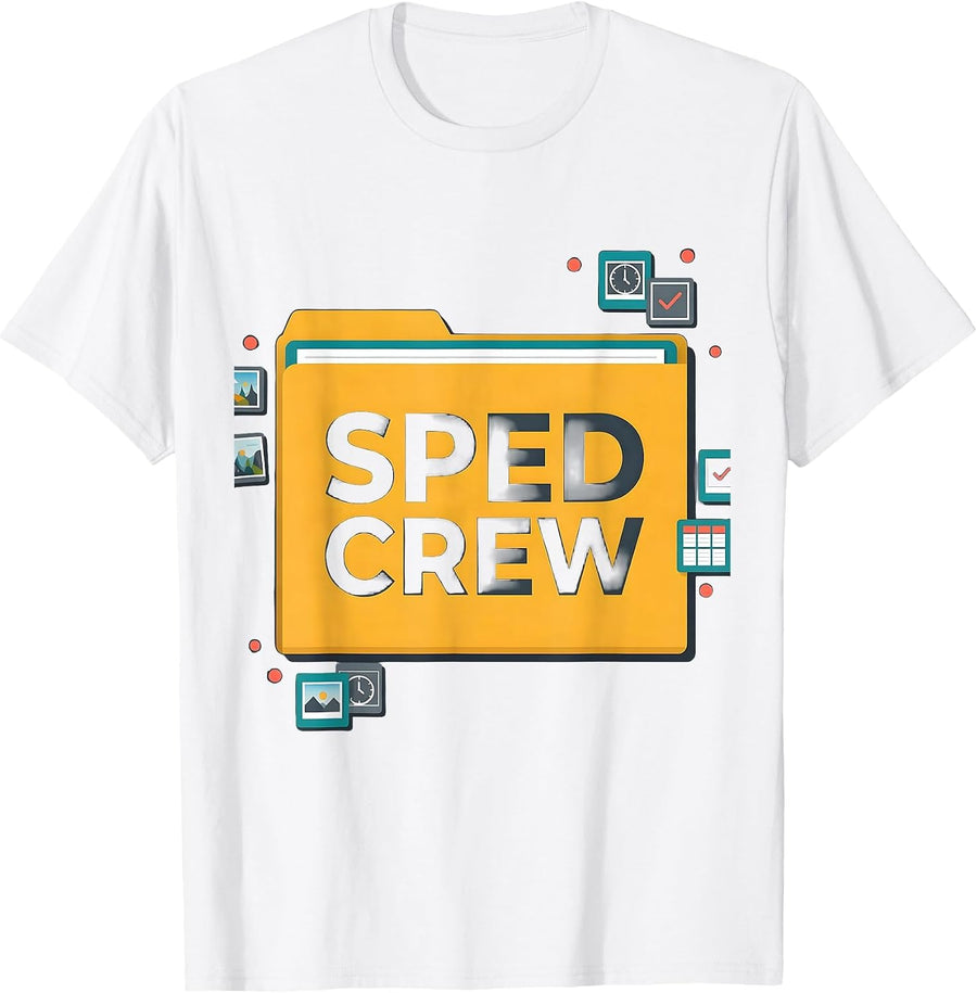 Men's SPED Crew Funny Special Education Teacher Humor T-Shirt - White