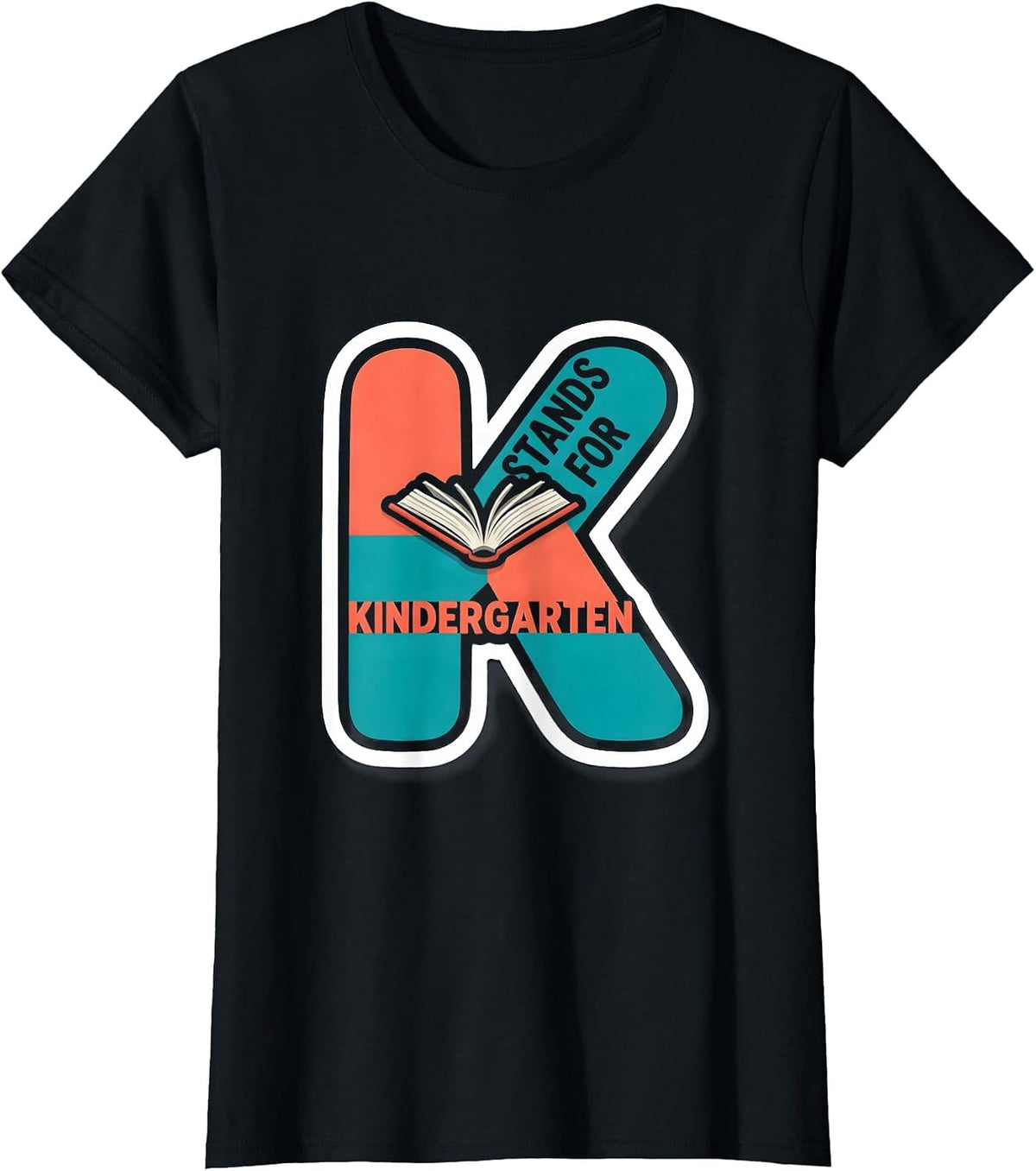 K Stands For Kindergarten Whimsical Back To School Teacher T-Shirt - Black