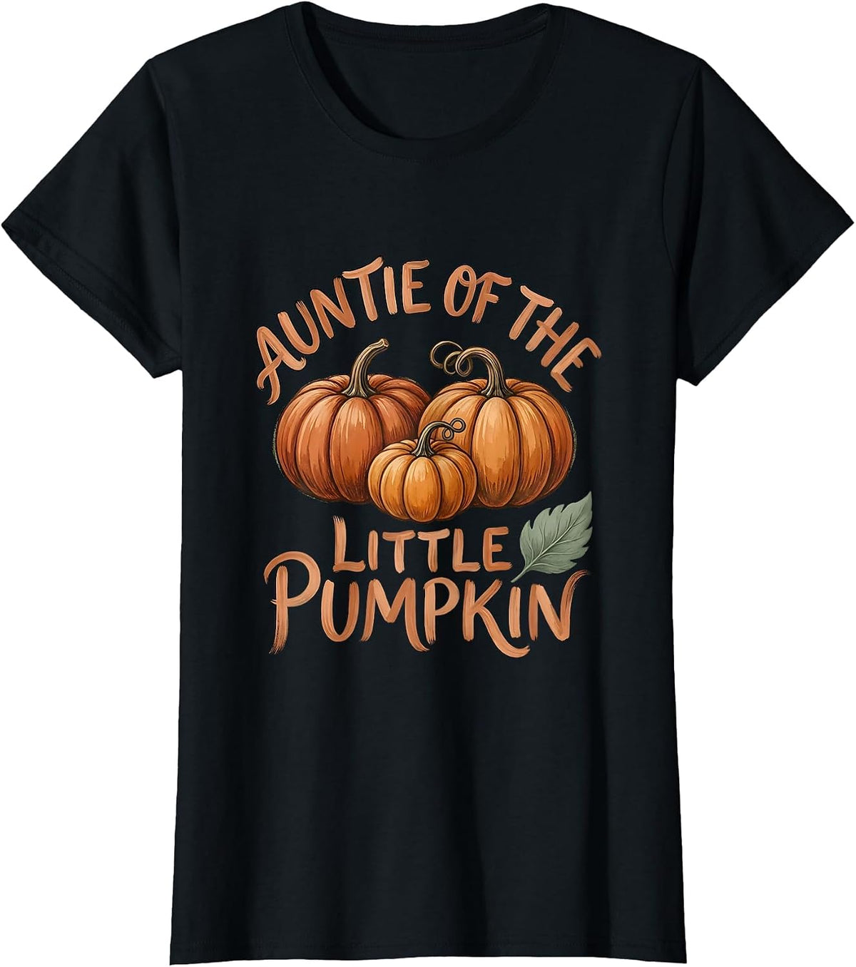 Auntie Of The Little Pumpkin Boho Family Halloween Matching T-Shirt - Black