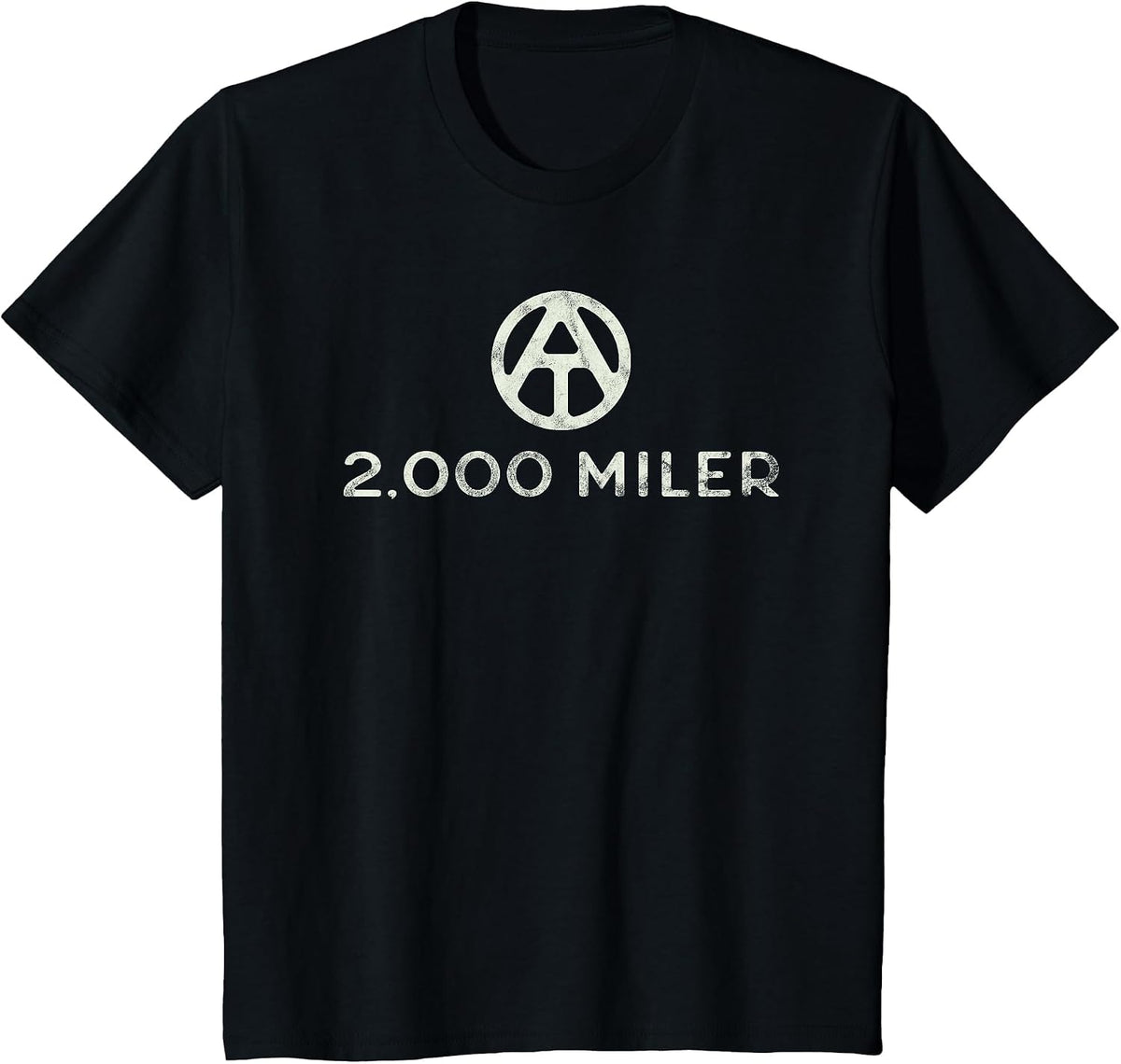 2,000 Miler Appalachian Trail Section Hiker Thru-Hiker T-Shirt - Black