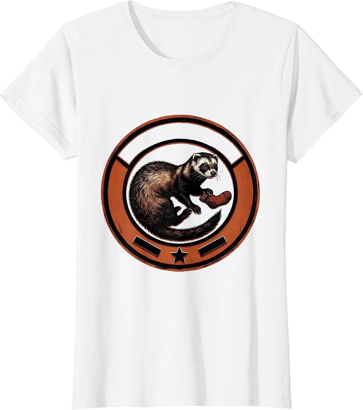 Ferret Sealed Badge Funny Ferret Lover Gift T-Shirt - White