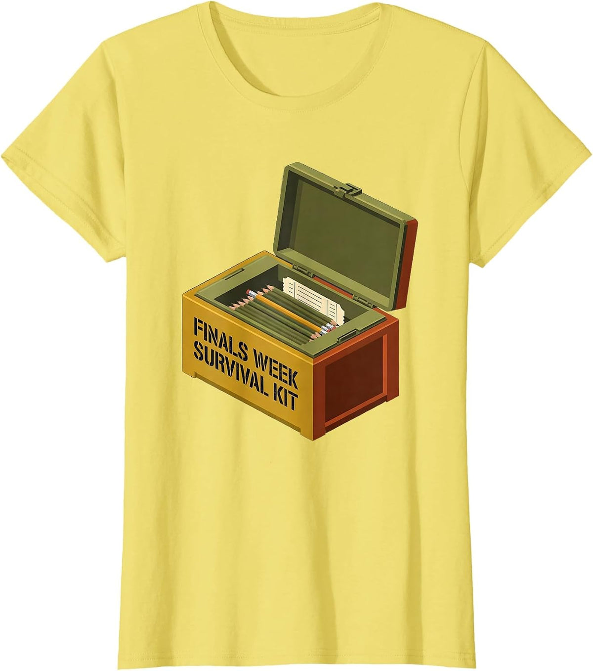 Finals Week Survival Kit Funny College Student Gift T-Shirt - Lemon Yellow