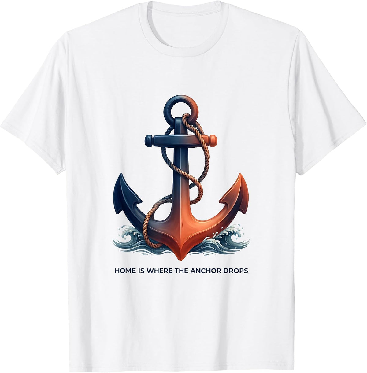 Men's Home Is Where The Anchor Drops Sailor Design T-Shirt - White