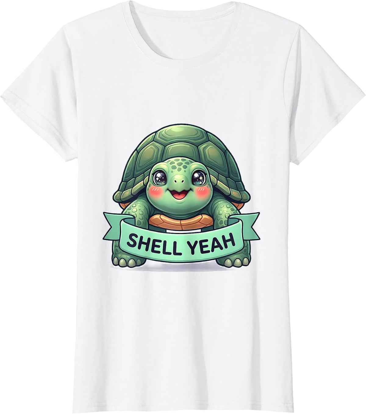 Shell Yeah Funny Turtle Lover Design T-Shirt - White