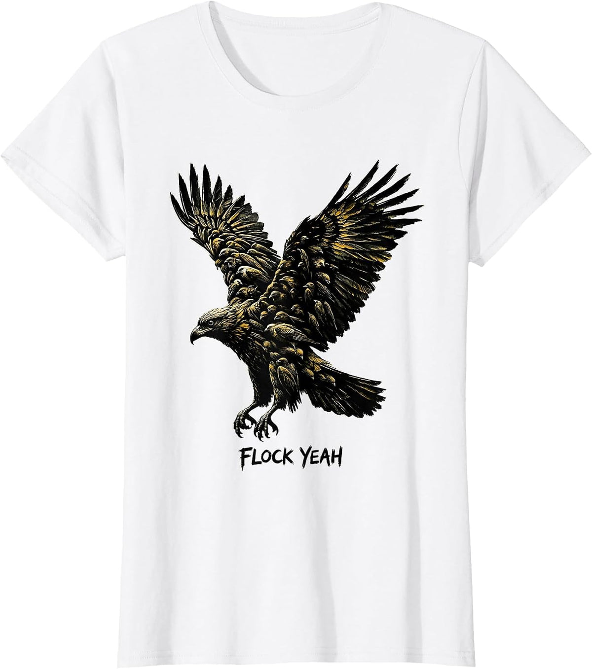 Women's Flock Yeah Bird Lover Graphic Design T-Shirt - White