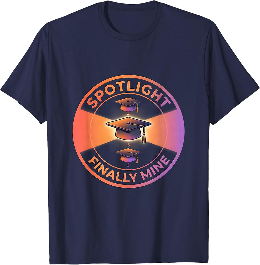 Spotlight Finally Mine Funny Middle Child Daycare Teacher T-Shirt - Navy Blue