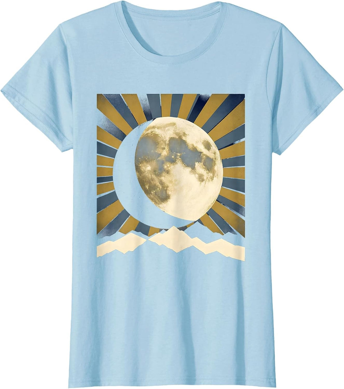 Women's The Turning Point Moon Phase Lunar Cycle T-Shirt - Baby Blue