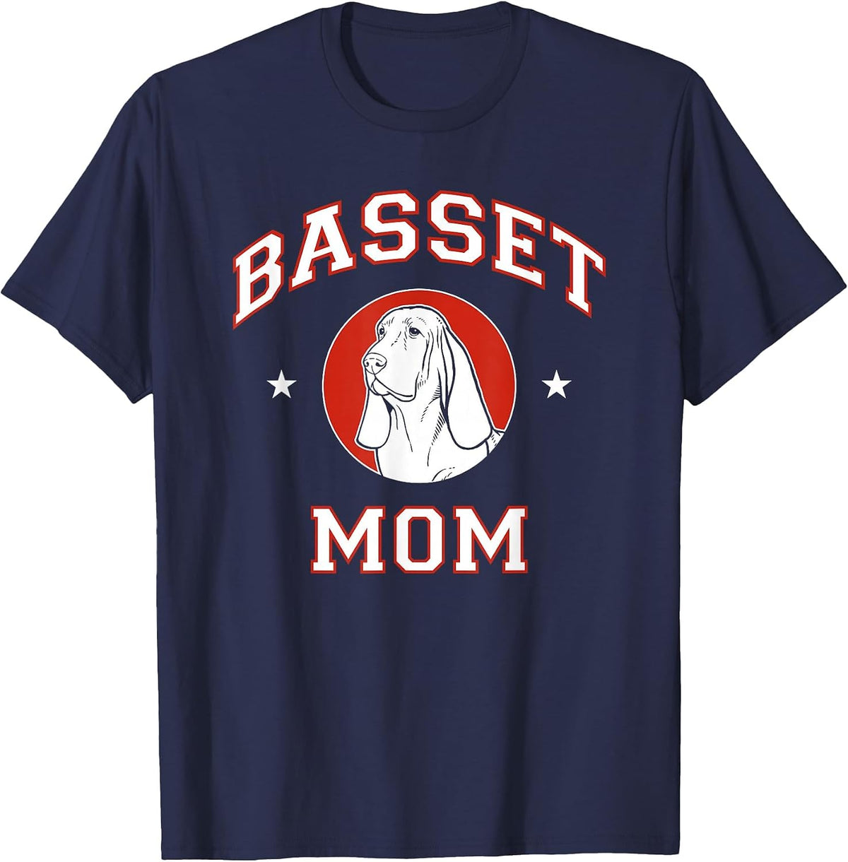 Basset Hound Mom Dog Mother T-Shirt - Navy Blue