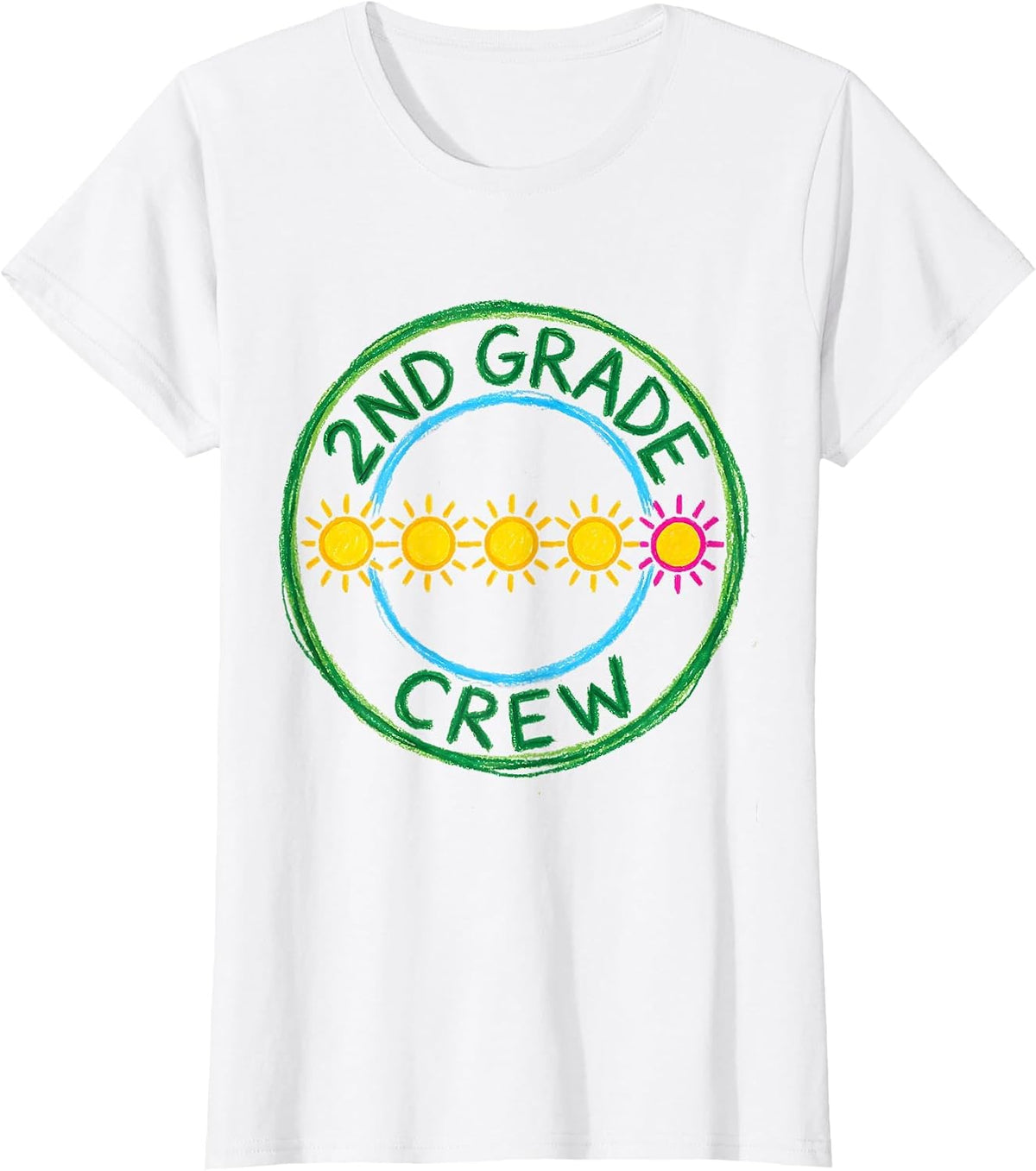 2nd Grade Crew Naive Kidcore Teacher Crew Back To School T-Shirt - White