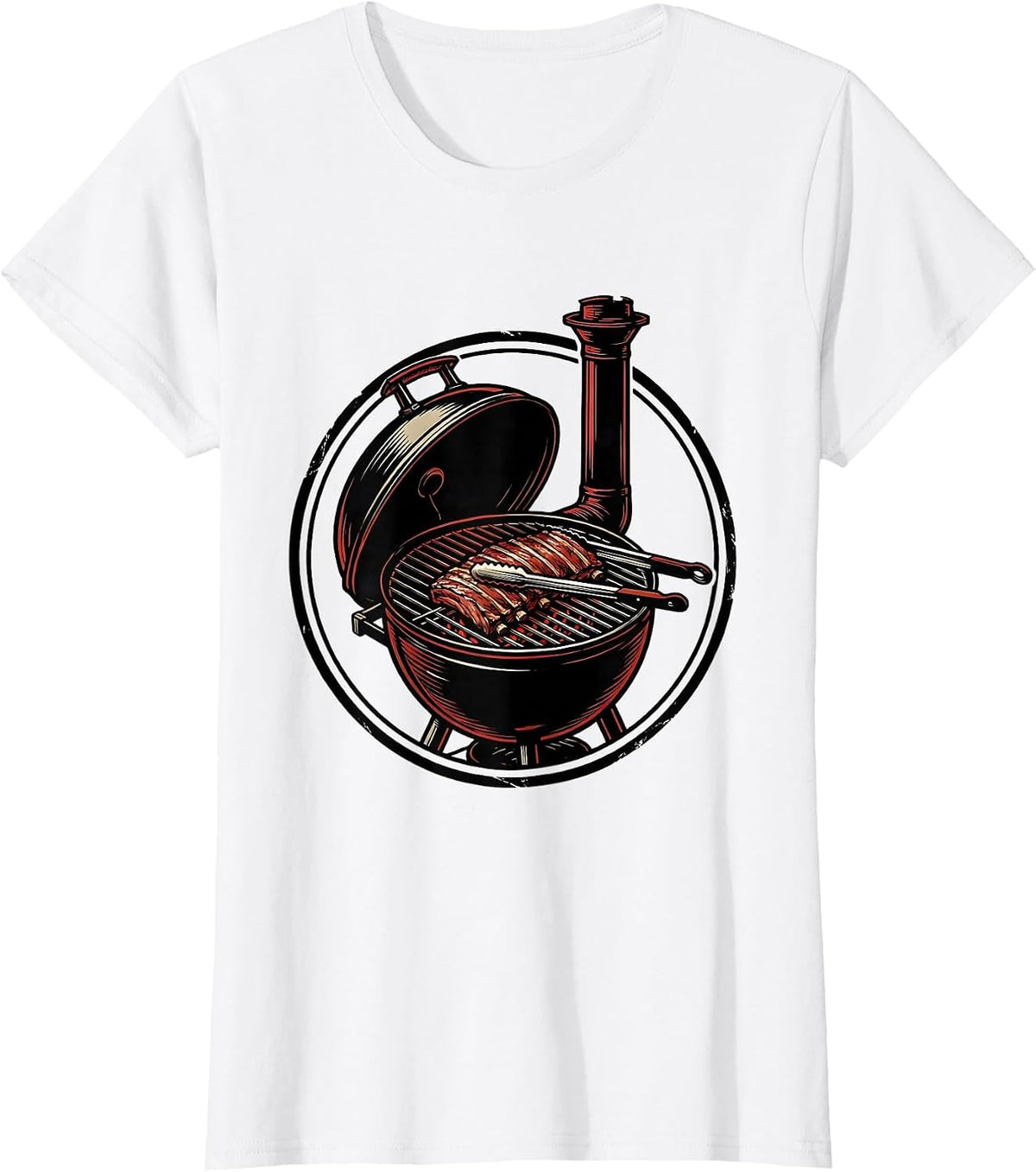 Smoking Barrel BBQ Pitmaster Humor Grill Dad T-Shirt - White