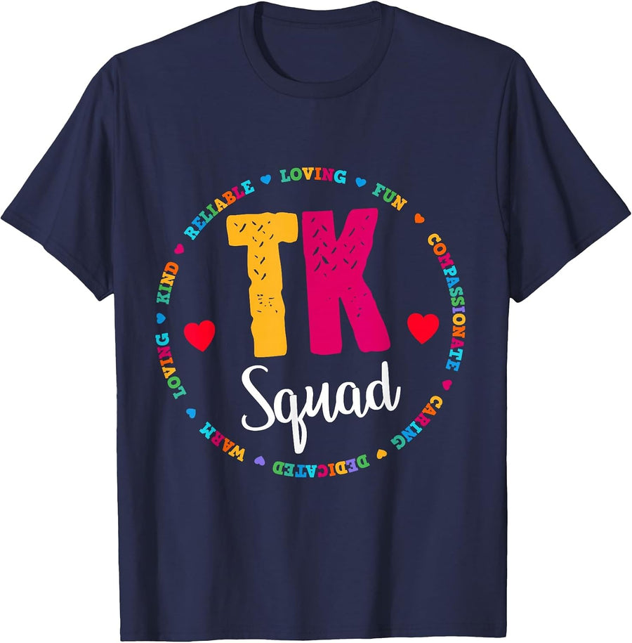 TK Squad Tee - Transitional Kindergarten Teacher Team Crew T-Shirt - Navy Blue
