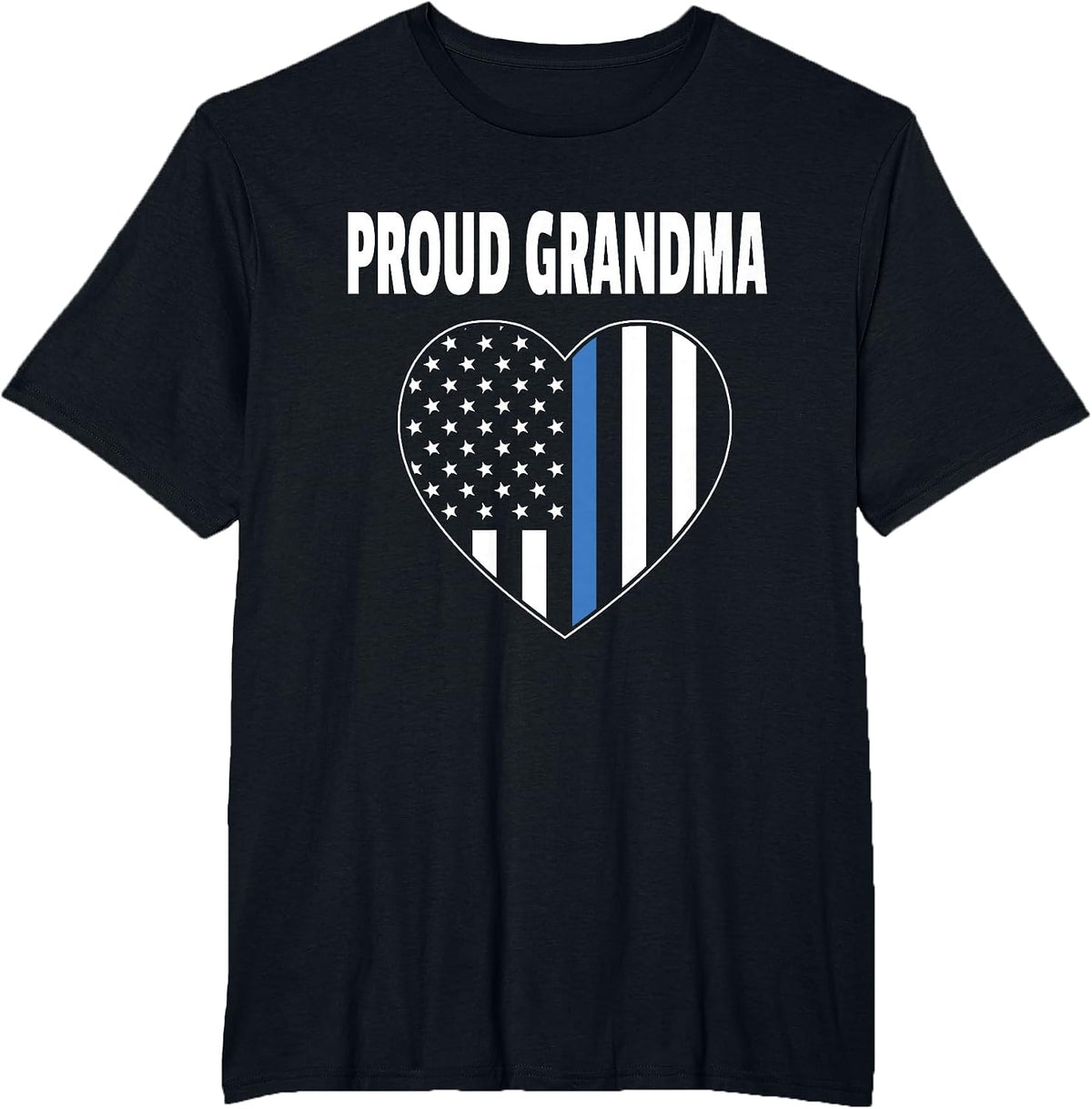 Proud Grandma of Police Officer - Law Enforcement Support T-Shirt - Black