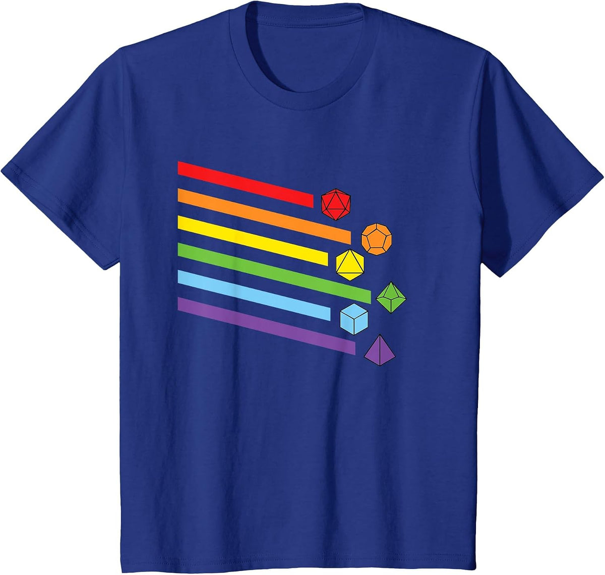 DND T Shirt Dice Set RPG Tabletop Games D20 Tee T-Shirt - Royal Blue