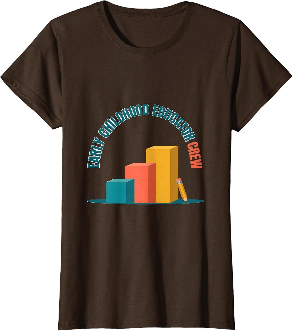 Women's Early Childhood Educator Crew Preschool Teacher Daycare T-Shirt - Brown