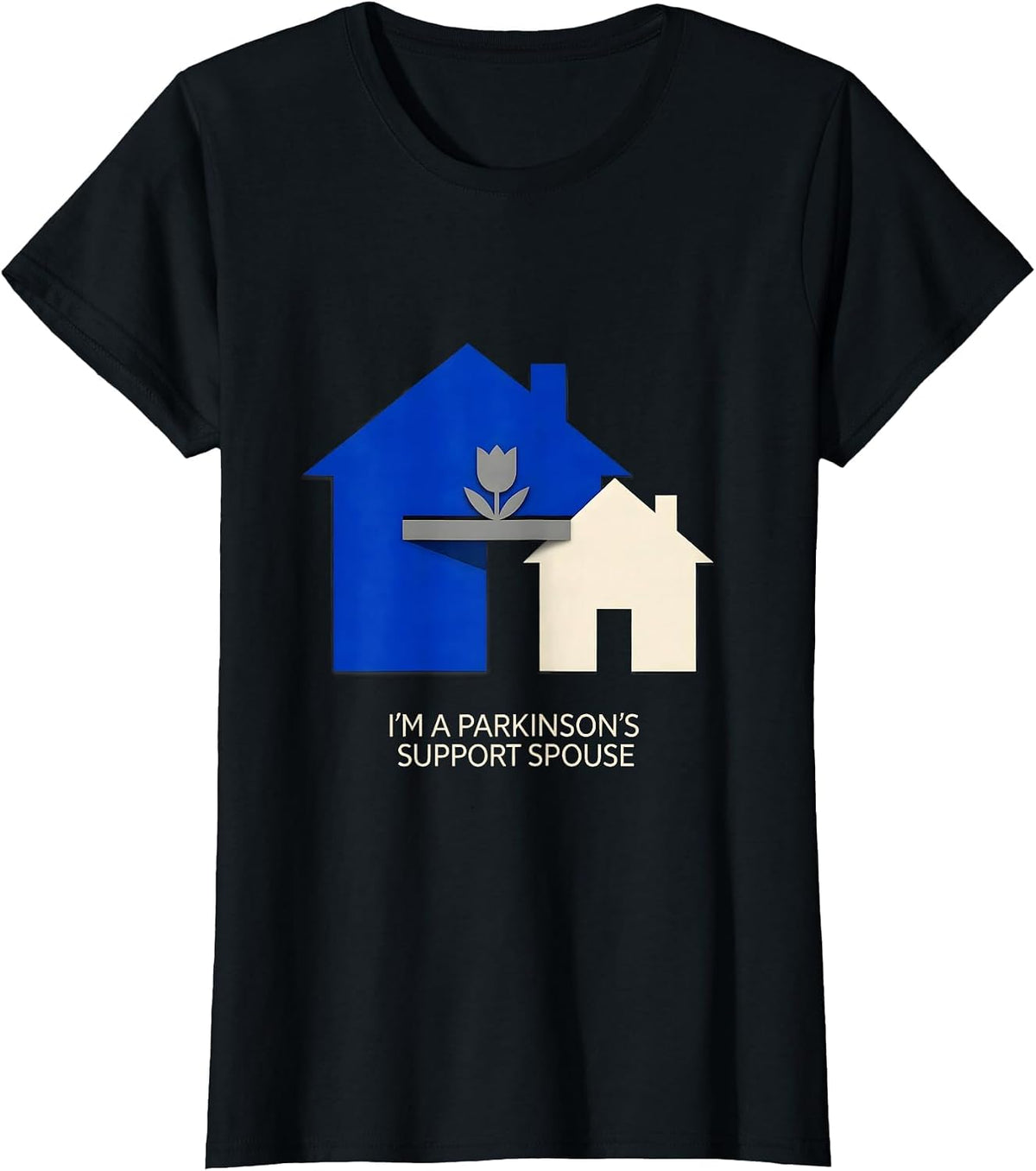 I'm a Parkinson's Support Spouse Geometric Awareness Support T-Shirt - Black