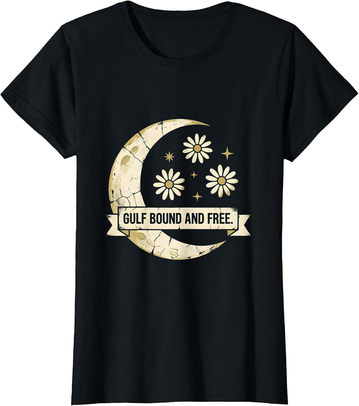 Women's Gulf Bound and Free Gulf of Mexico Design T-Shirt - Black