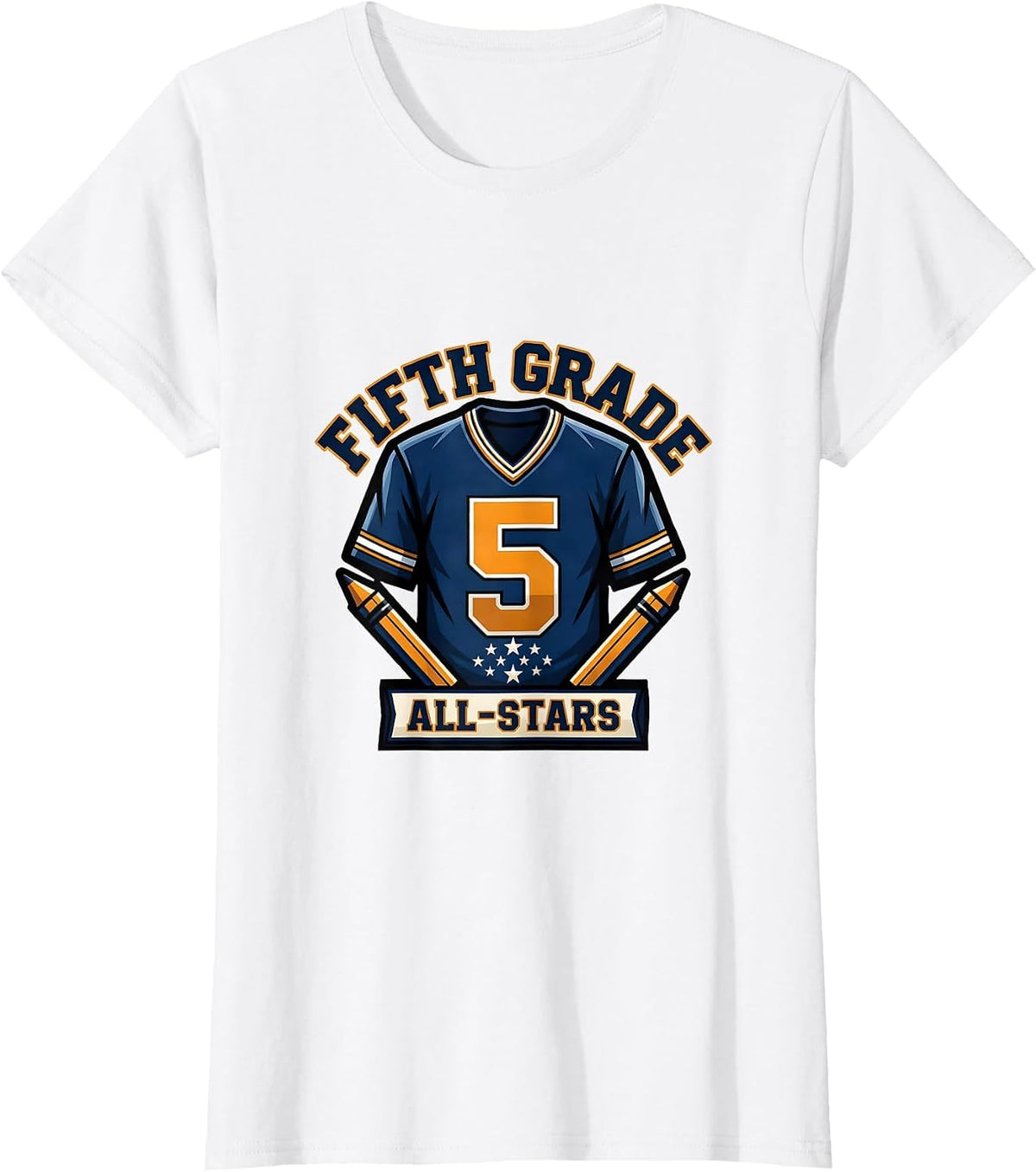 Fifth Grade All-Stars Funny Teacher Back To School Team T-Shirt - White