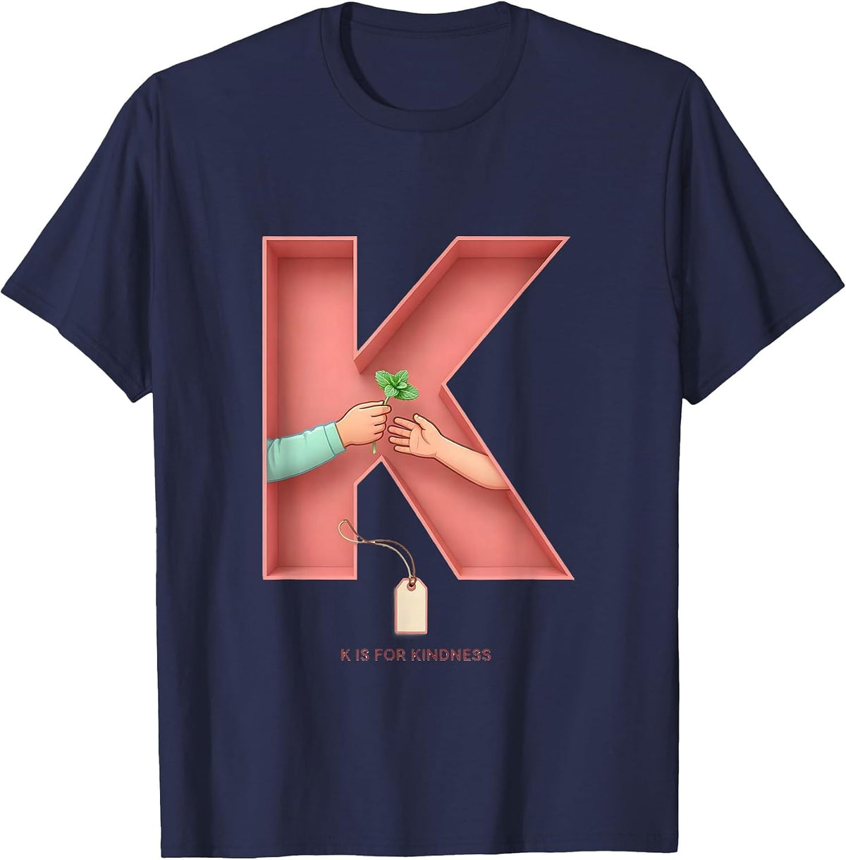 K Is For Kindness Kindergarten Teacher Back to School T-Shirt - Navy Blue