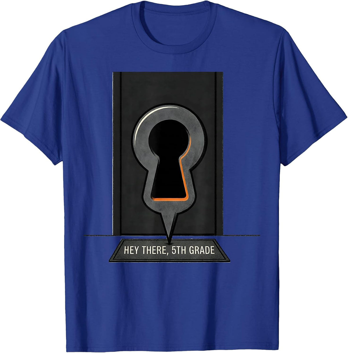Men's Hey There, 5th Grade Funny Teacher Back To School Crew T-Shirt - Royal Blue
