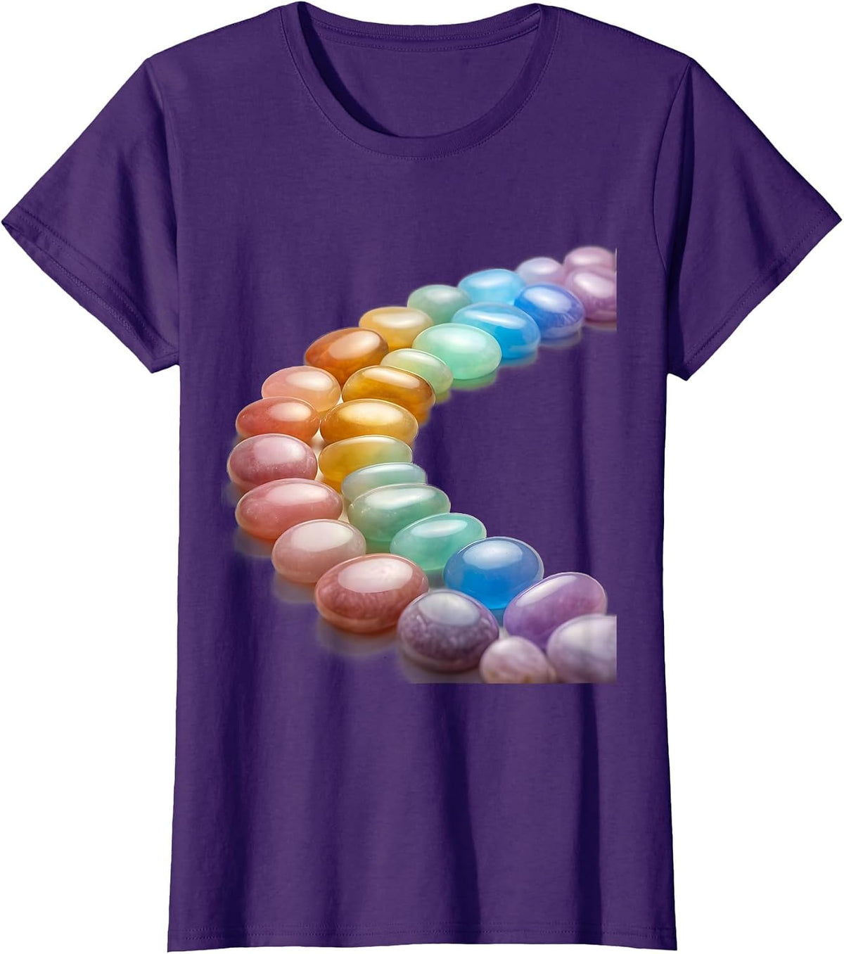 Women's Autism Awareness Stone Pattern Graphic Design T-Shirt - Purple