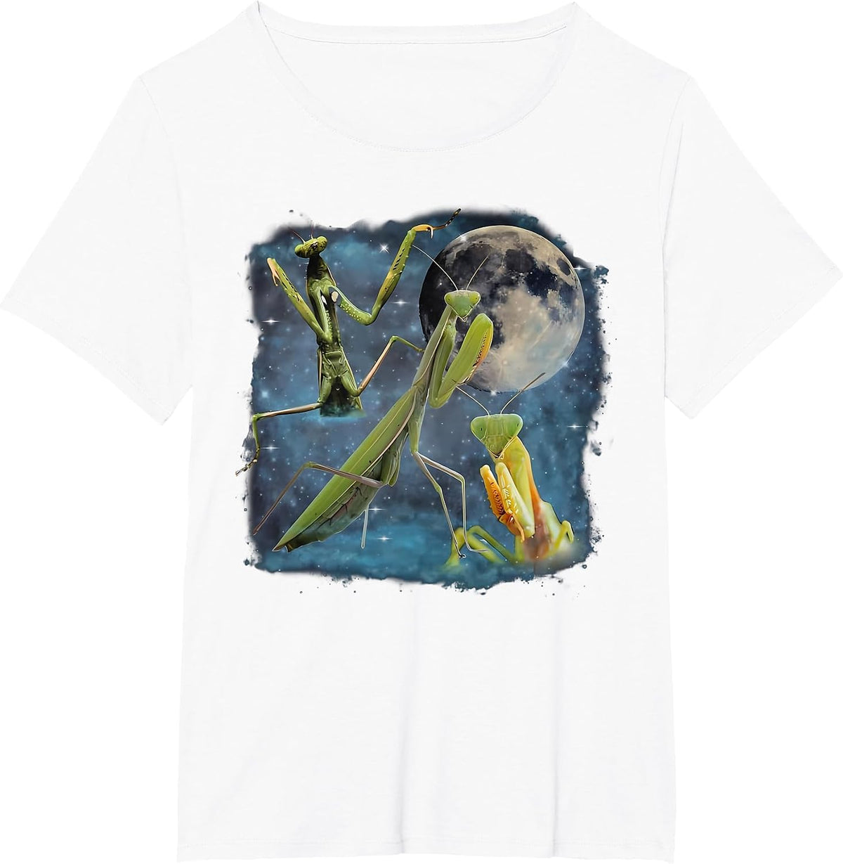 3 Praying Mantis Howling The Moon Entomologist Insect Lover T-Shirt - White